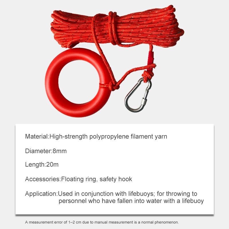 Waterborne Floating Life-saving Rope with Hand Strap High-Strength Polypropylene Custom Diameter Outdoor Professional Use