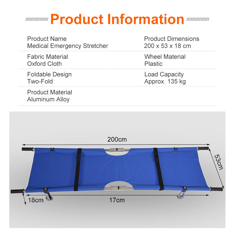 Aluminum Alloy Folding Stretcher Medical Emergency Rescue Equipment Portable First Aid Stretcher With Wheels 135kg Capacity For Ambulance Hospital Outdoor Disaster Relief
