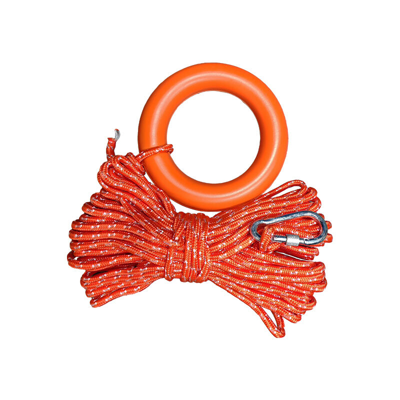 High Buoyancy Corrosion-Resistant Lifebuoy with Nylon Grab Ropes 45cm Inner Diameter Marine Life Saving Ring
