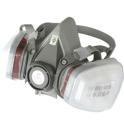 Szary KN95 wielokrotnie używalny silikonowy respirator do ochrony przed pyłem i funkcji maski gazowej